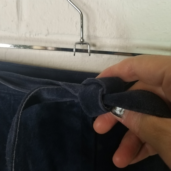 Vtg 80s blue suede trousers pants - Picture 8 of 13